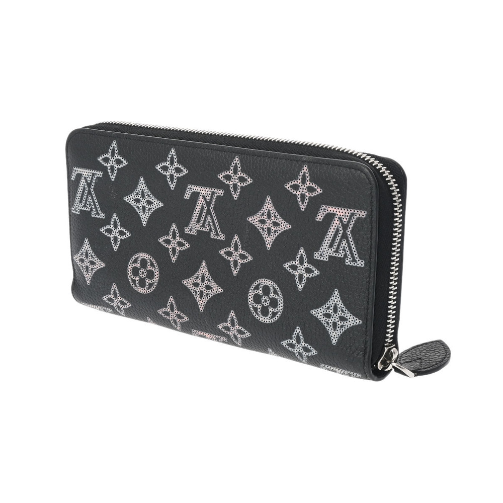Louis Vuitton Mode Long Flight Leather Black Mahina Zippy Wallet Pink Black Pink